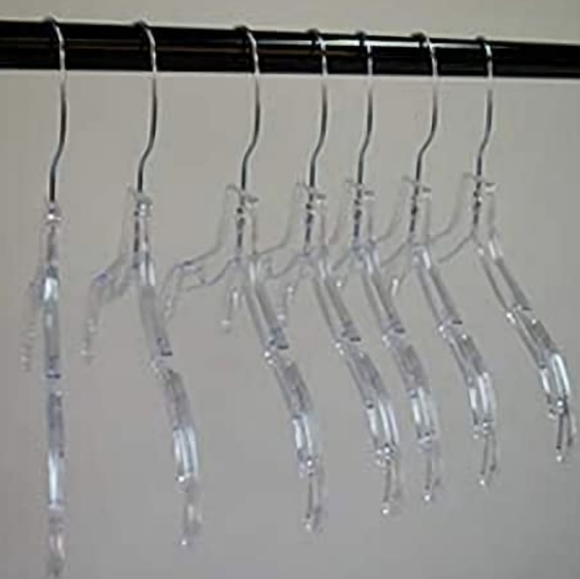 Bundle of 10 Clear Plastic Swivel Hook Hangers Home Storage Organization Closet - Picture 7 of 10